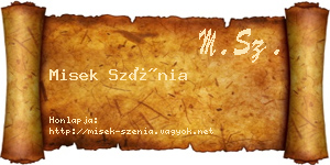 Misek Szénia névjegykártya